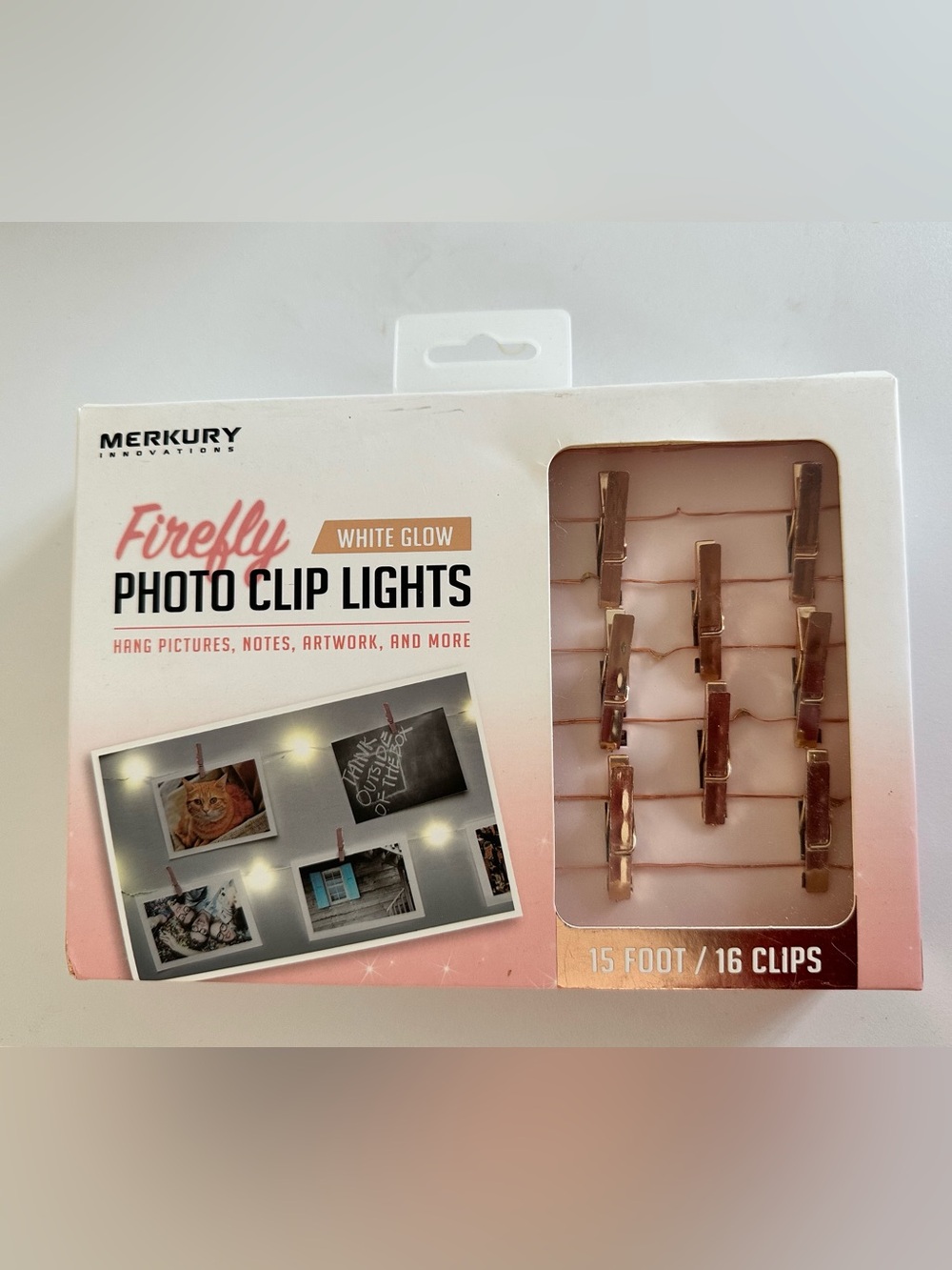 Photo Clip Lights with Rose Gold Clips